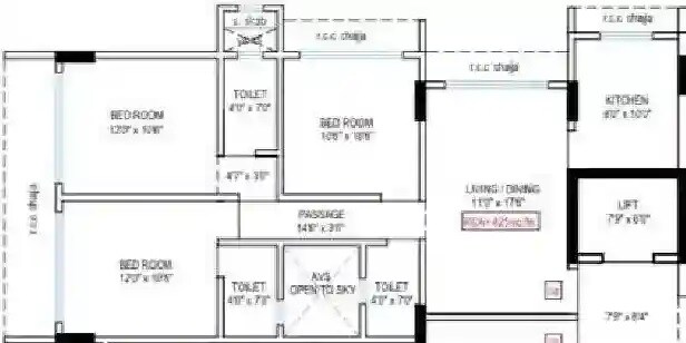 Other, gurunam-holy-palace 3 Bedroom 825 Sq.Ft. Apartment In Andheri East Mumbai 9088109