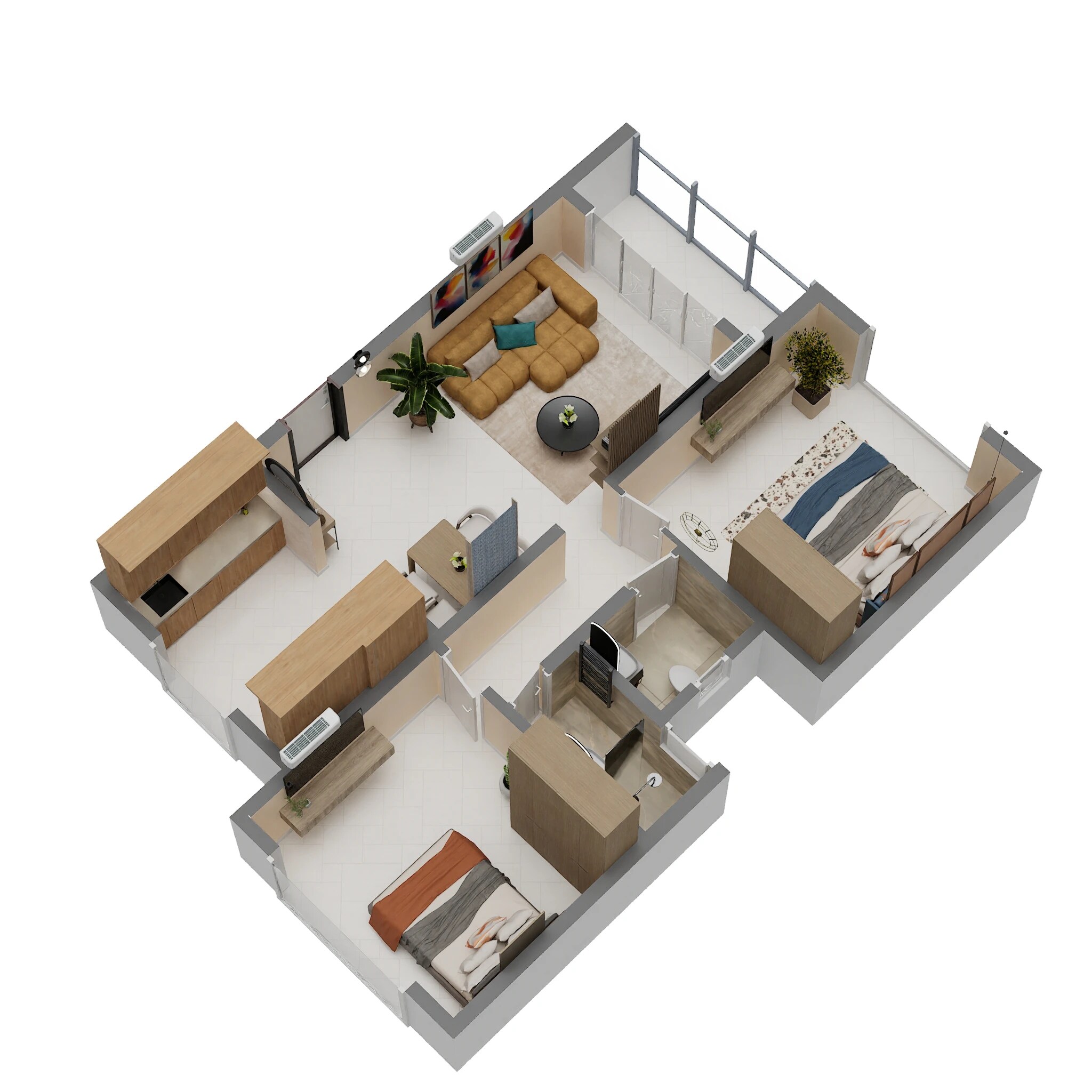 2 BHK 689 Sq. Ft. Apartment