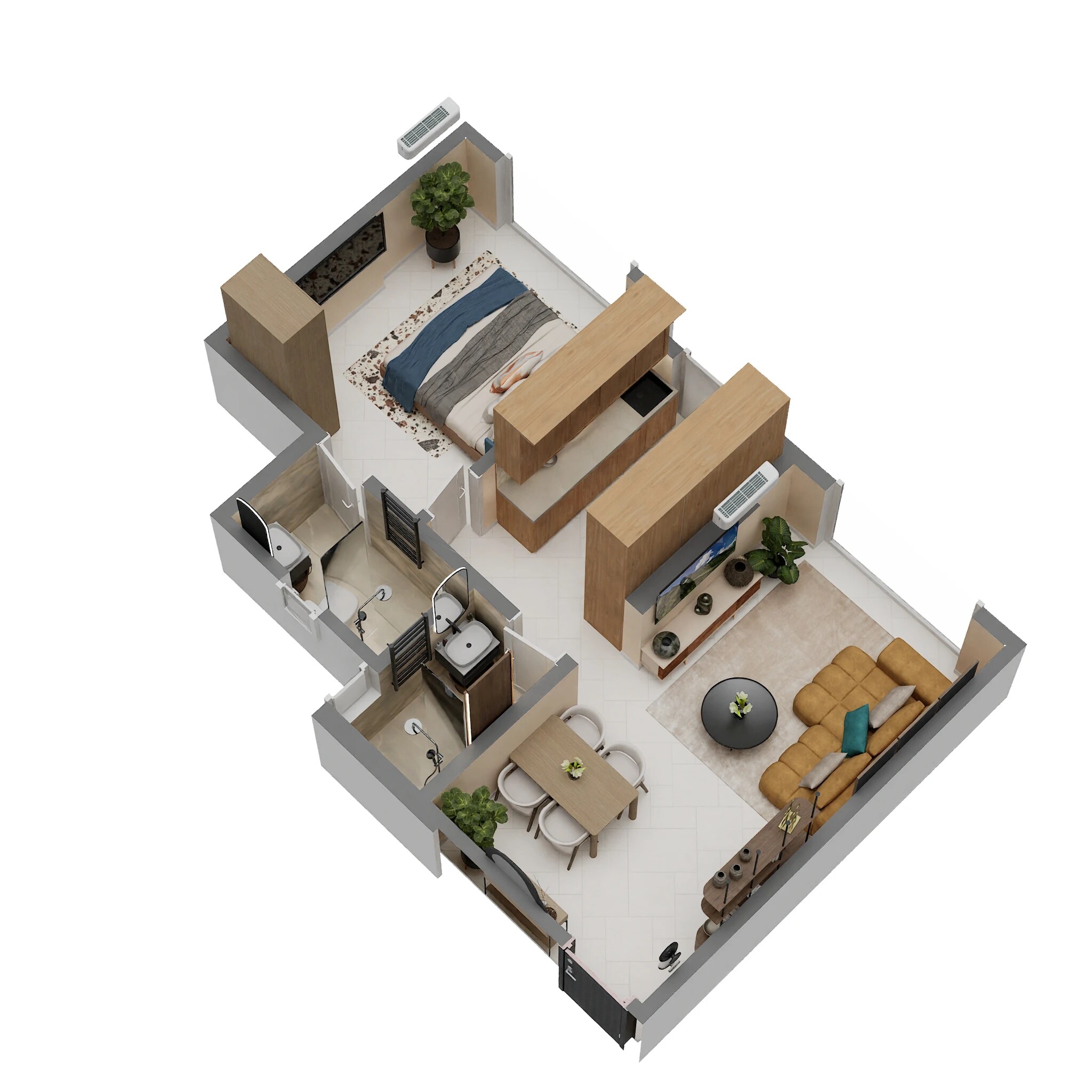 Floor plan of 1 BHK 462 Sq. Ft. Apartment in H Rishabraj Avyaana, Mumbai