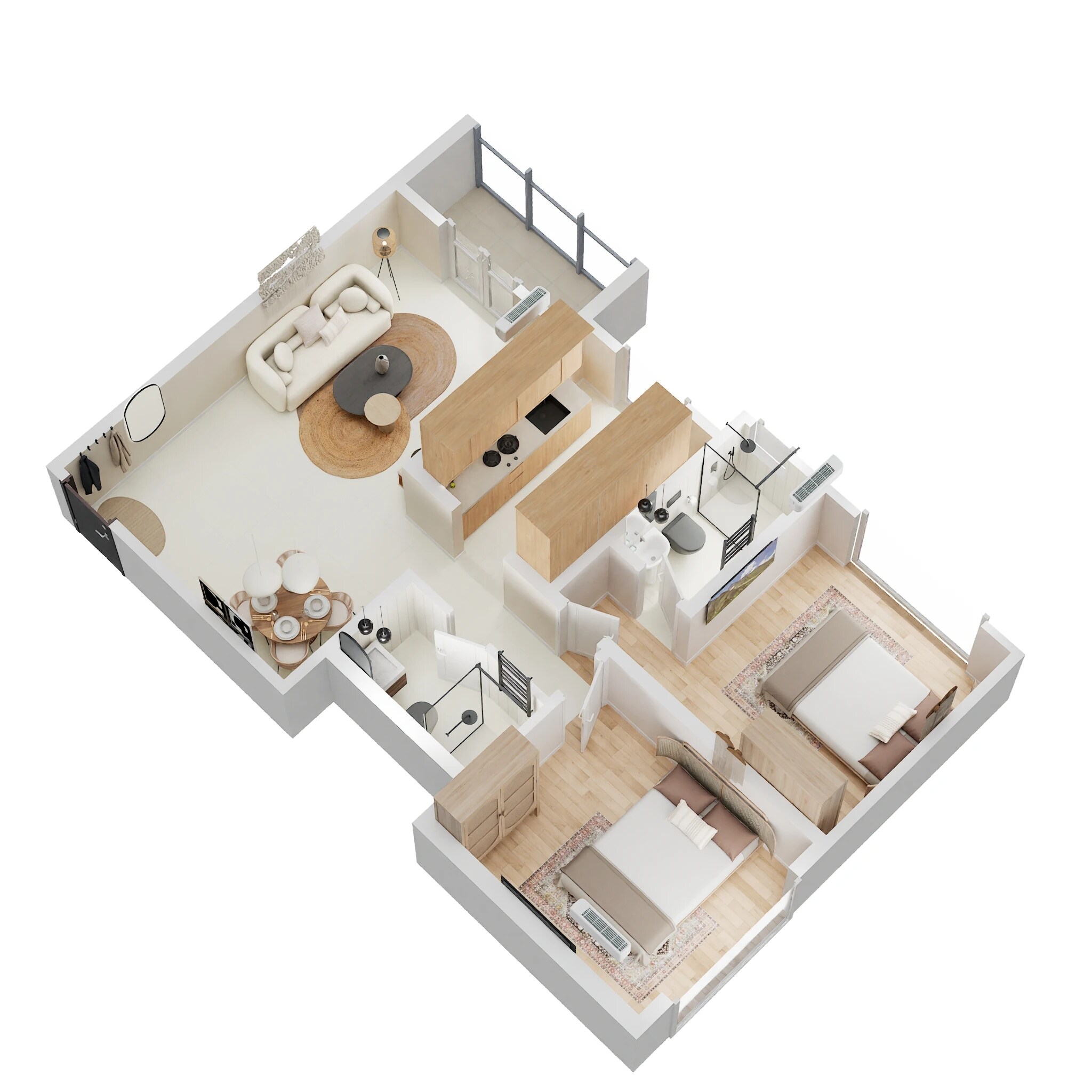 2 BHK 700 Sq. Ft. Apartment