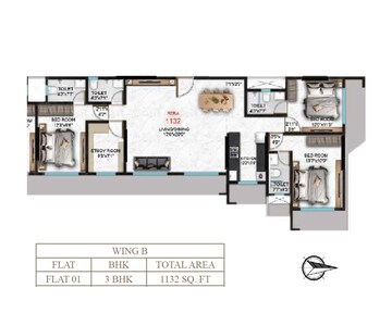  3 BHK Apartment at H Rishabraj Emerald, Dahisar East – for Sale