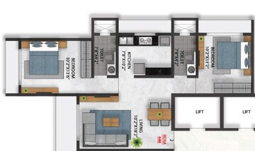 2 BHK Apartment at H Rishabraj Mangalesh, Dalvi Nagar – for Rent