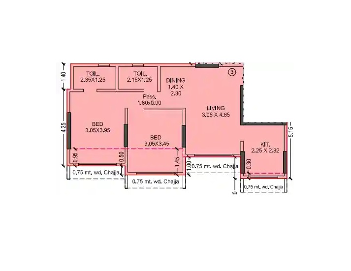 H Rishabraj Saffron Peace 2 BHK Layout