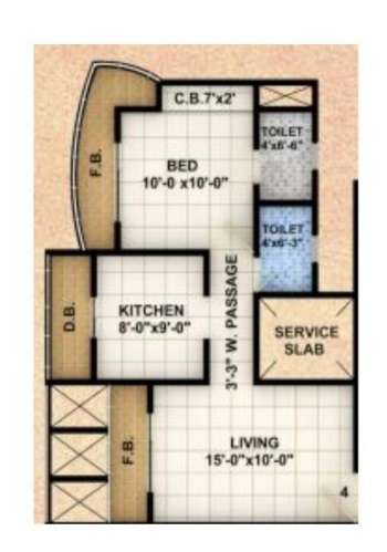 1 BHK 750 Sq. Ft. Apartment in Harsh Residency