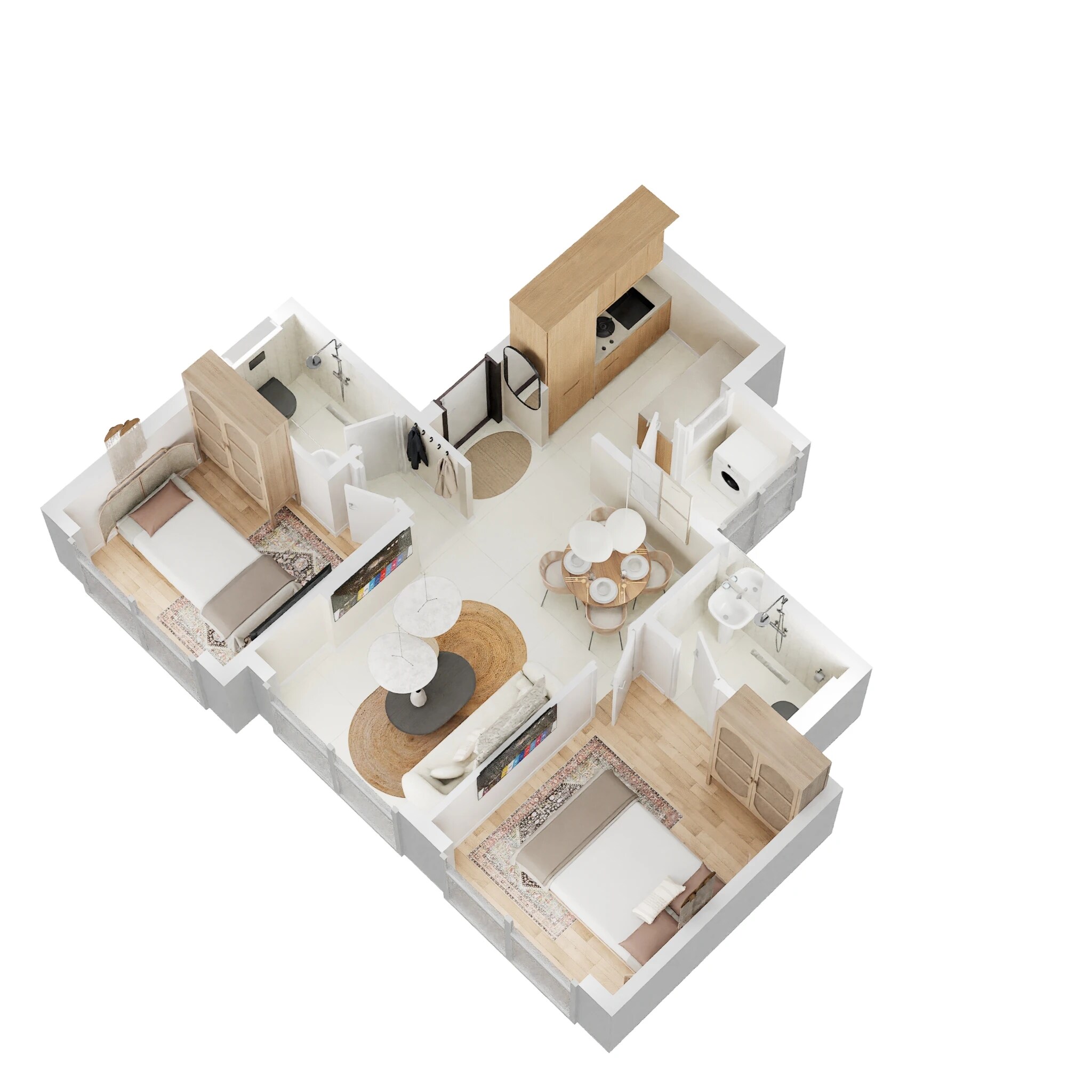 Floor plan of 2 BHK 457 Sq. Ft. Apartment in Haware Intelligentia Horizon, Mumbai