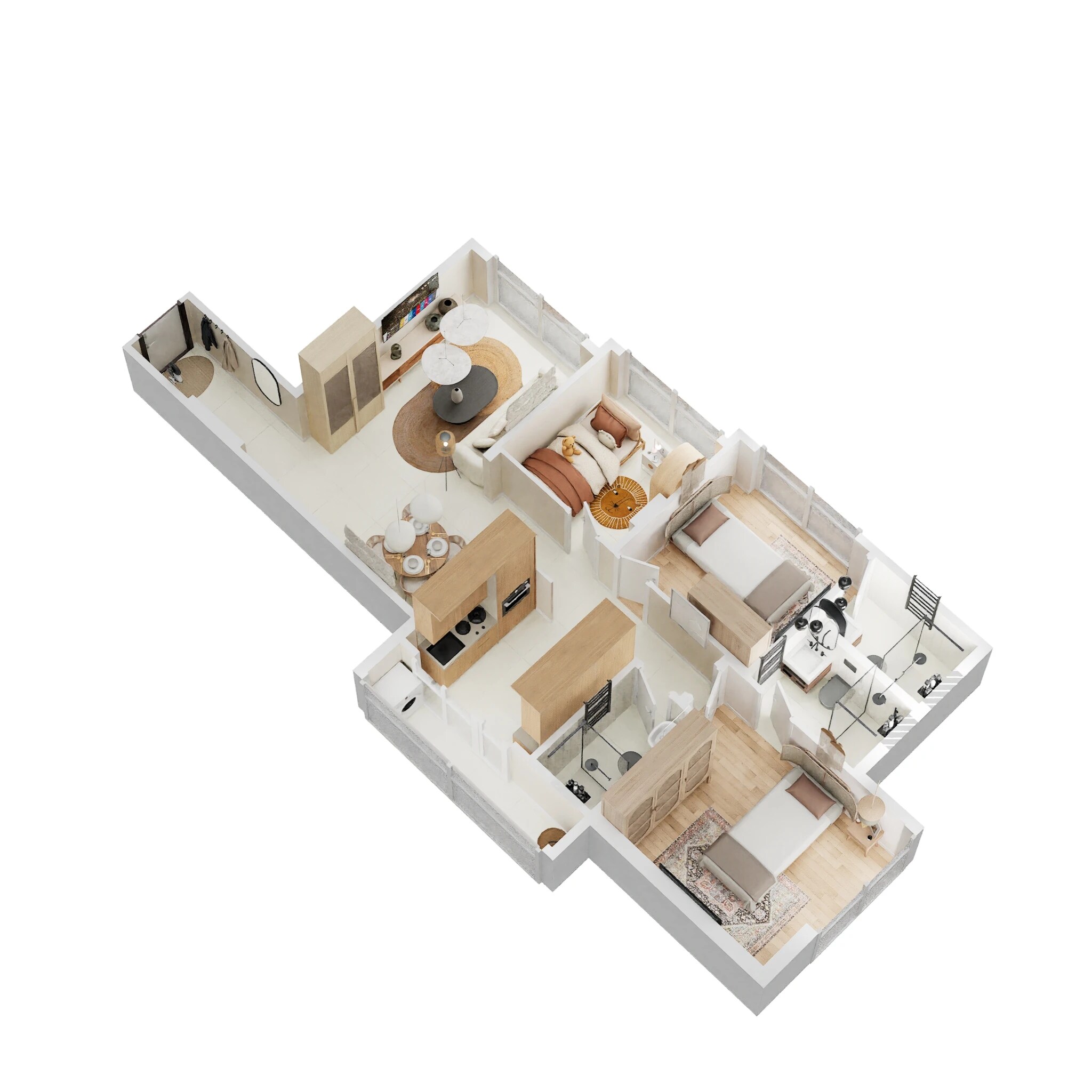 3 BHK 728 Sq. Ft. Apartment