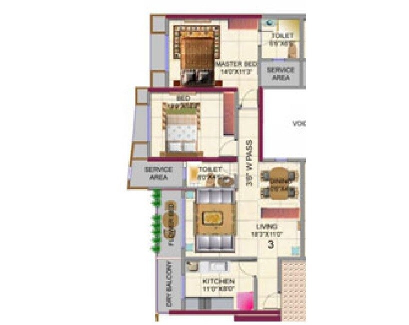  2 BHK Apartment at HDIL Metropolis Residences, Andheri West – for Rent