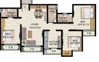 hdil residency park 2 apartment 3 bhk 1000sqft 20201914211907