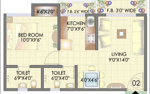 hdil residency park apartment 1 bhk 615sqft 20202418132422