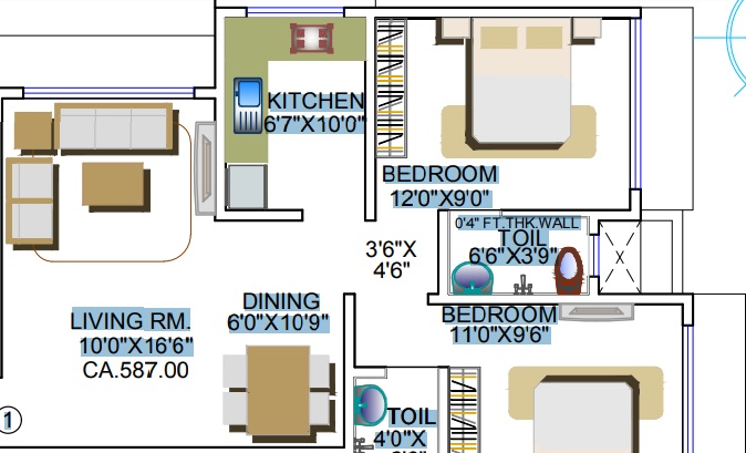 Heena Gokul Silver Mist 2 BHK Layout