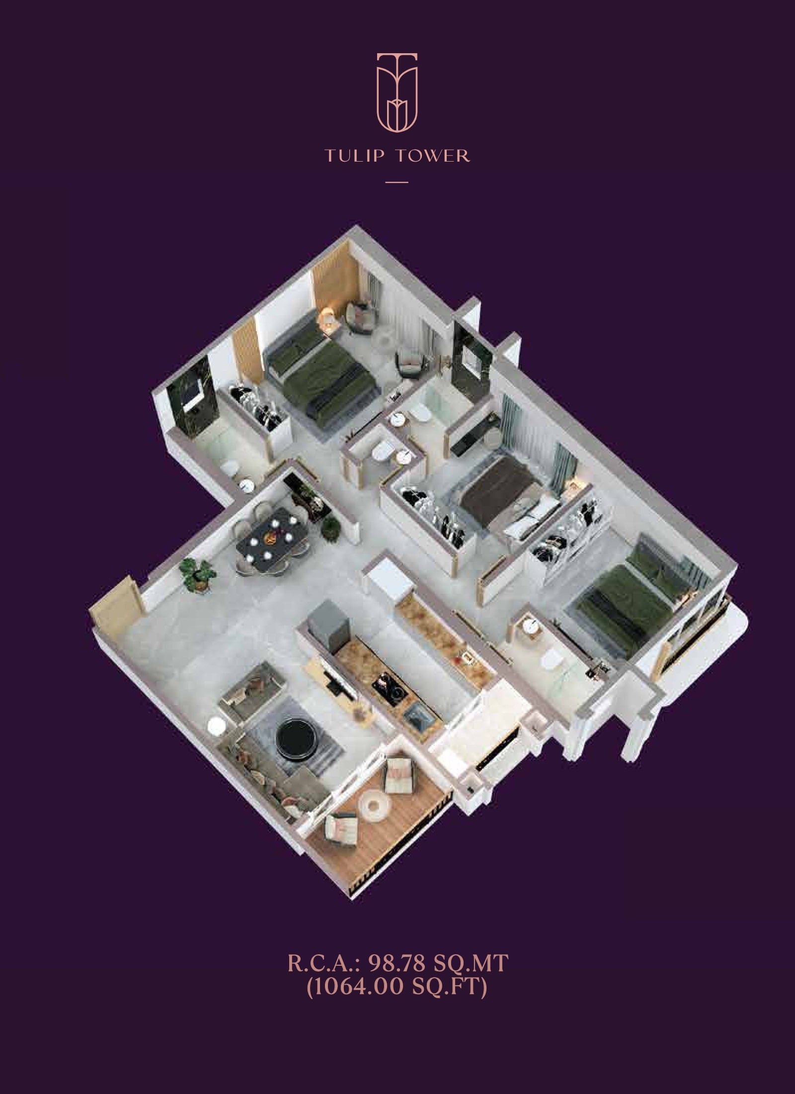 3 BHK 1064 Sq. Ft. Apartment