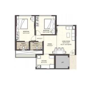 2 BHK Apartment at Hi Bliss Tower, Dahisar West – for Sale