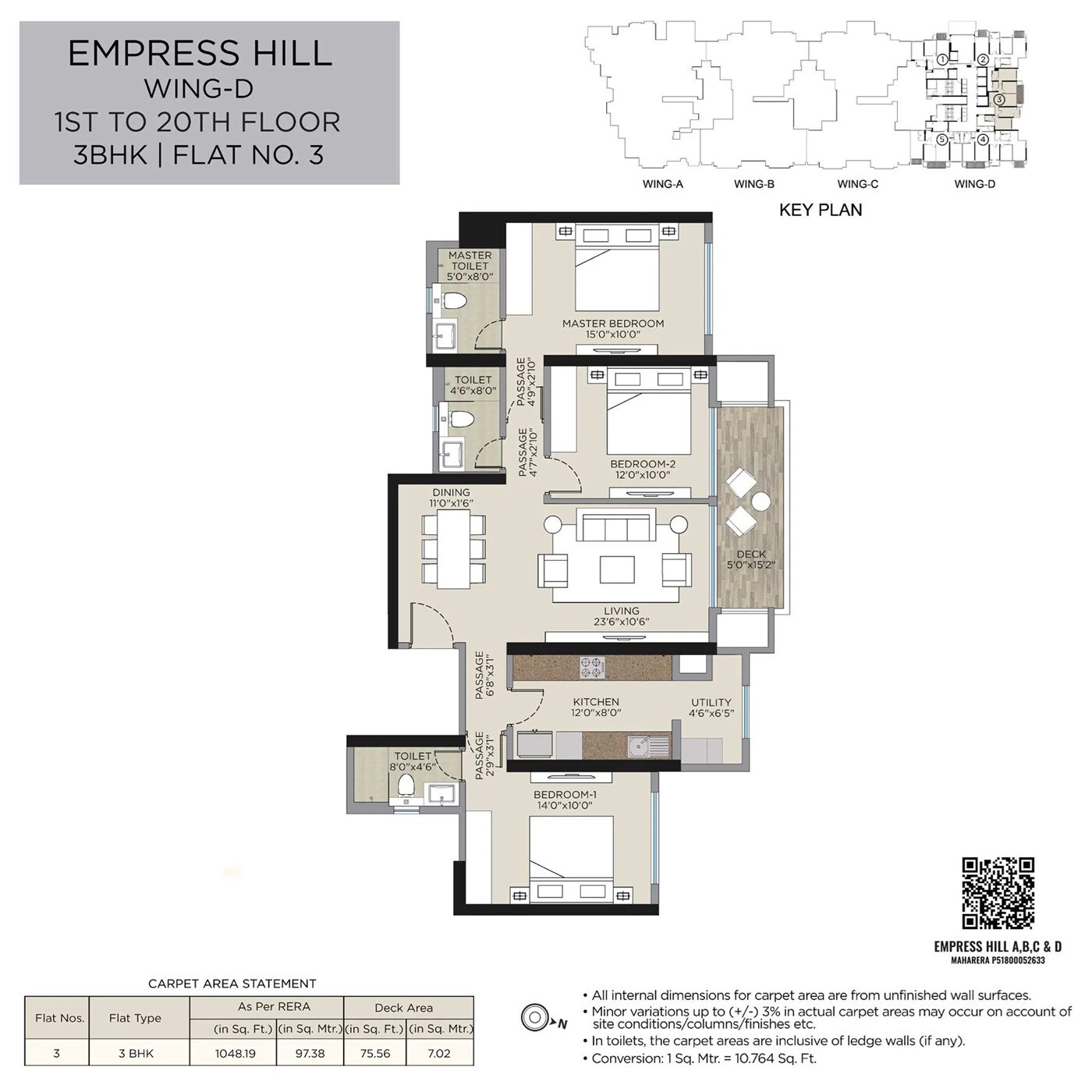  3 BHK Apartment at Hiranandani Empress Hill, Sainath Nagar – for Sale