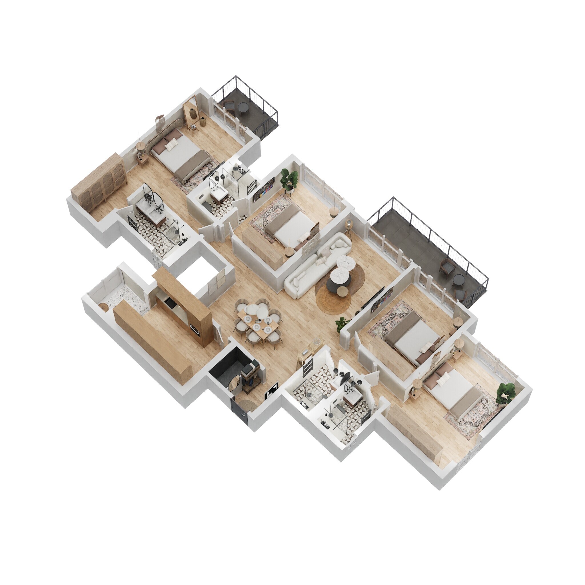 4 BHK 1529 Sq. Ft. Apartment