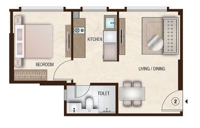 1 BHK 382 Sq. Ft. Apartment in Hiranandani Maple