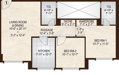 Other, hiranandani-zen 2 Bedroom 730 Sq.Ft. Apartment In Powai Mumbai 9526095
