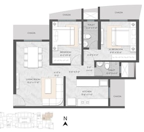 2 BHK 647 Sq. Ft. Apartment in Hirani 24K Residencies