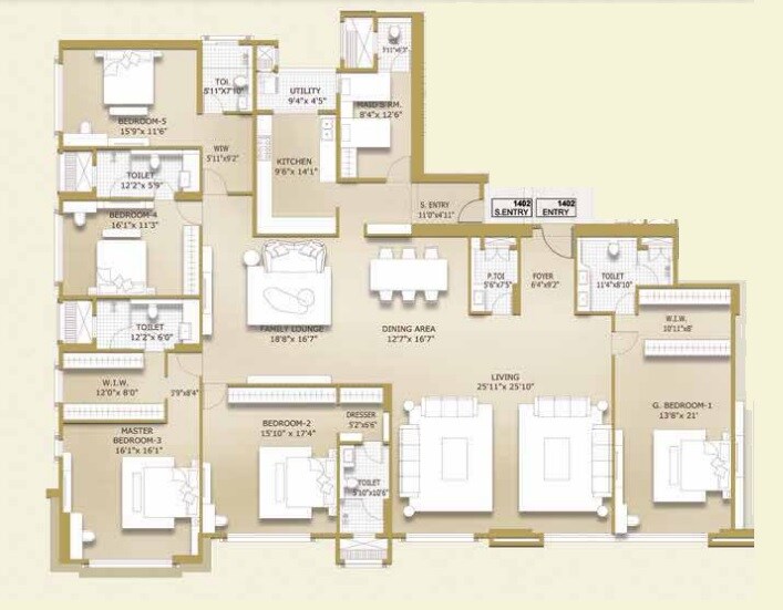 5 BHK 3640 Sq. Ft. Apartment