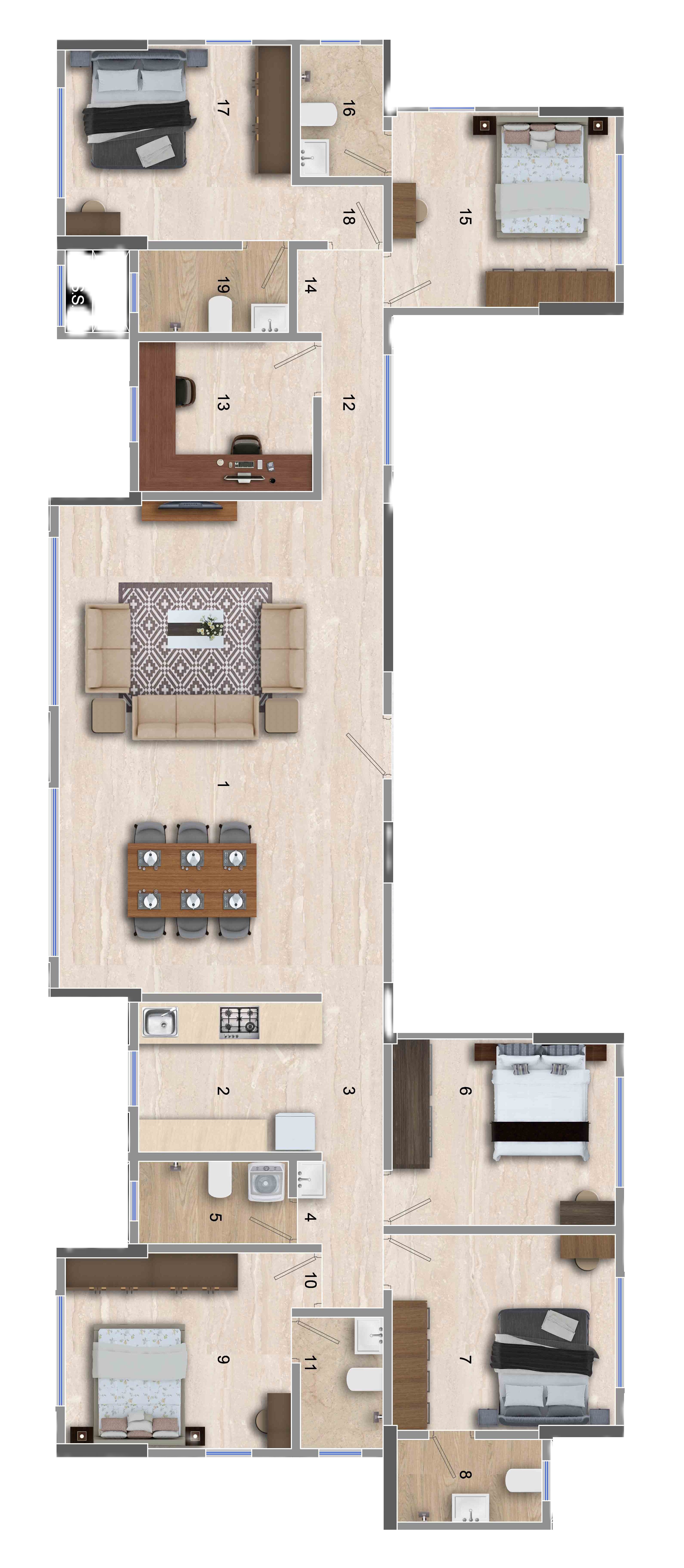 5 BHK 1618 Sq. Ft. Apartment