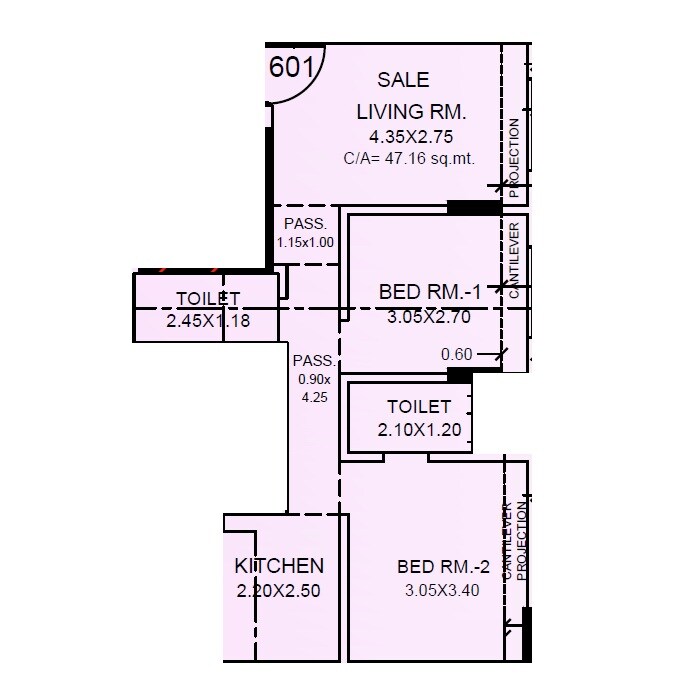 2 BHK 508 Sq. Ft. Apartment