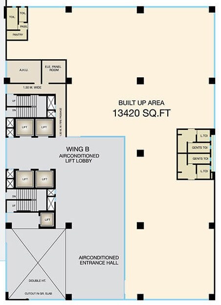 Floor plan of 13420 Sq. Ft. Office Space in House Of Hiranandani Fulcrum, Mumbai