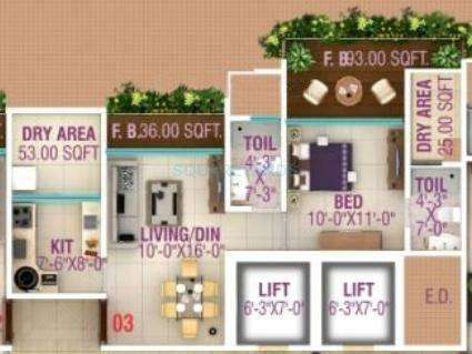 hpa spaces lareina residency apartment 1bhk 740sqft1