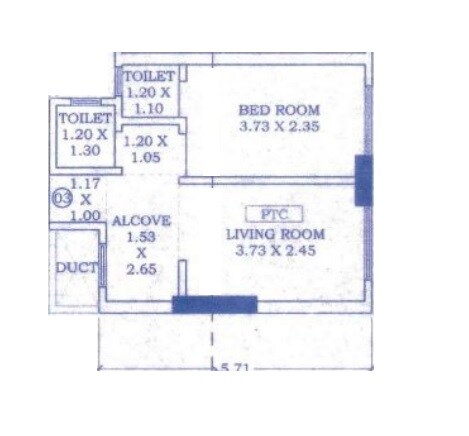 1 BHK 330 Sq. Ft. Apartment