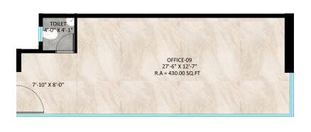 Floor plan of 430 Sq. Ft. Office Space in HS One, Mumbai