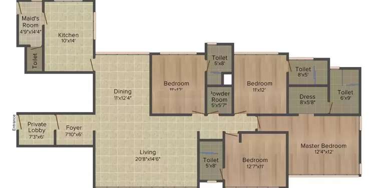 hubtown bay 1 apartment 4 bhk 2666sqft 20205224095242
