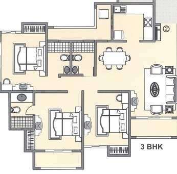 3 BHK 1520 Sq. Ft. Apartment in Hubtown Gardenia Ivy CHSL