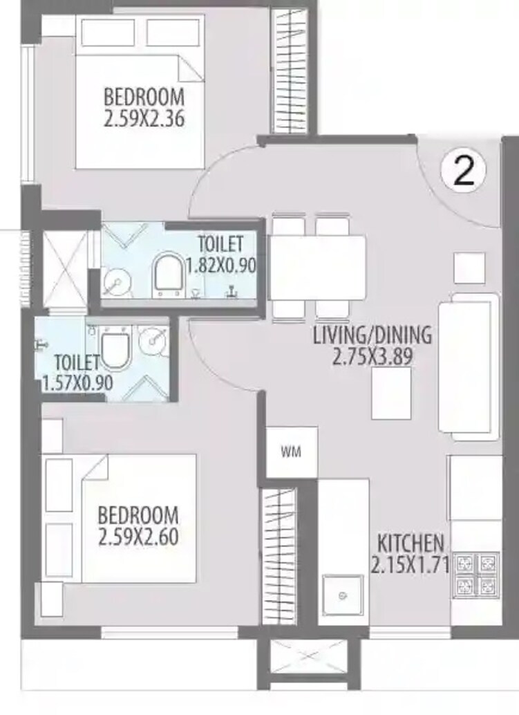 hubtown harmony apartment 2 bhk 374sqft 20233024173002