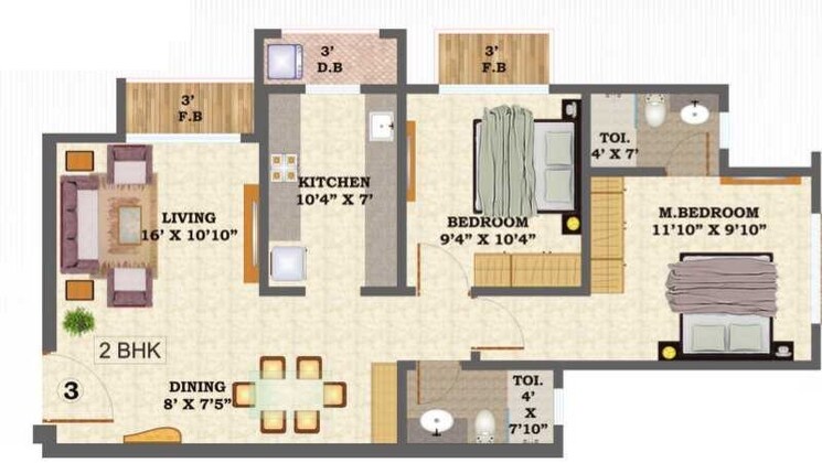 Other, hubtown-hill-crest 2 Bedroom 1090 Sq.Ft. Apartment In Andheri East Mumbai 8660258