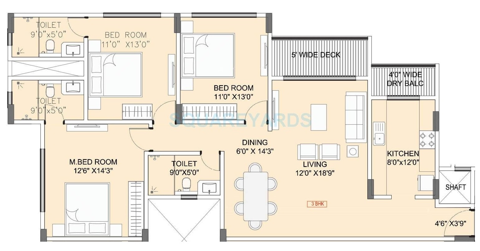 Other, hubtown-seasons 3 Bedroom 1349 Sq.Ft. Apartment In Chembur Mumbai 9083964
