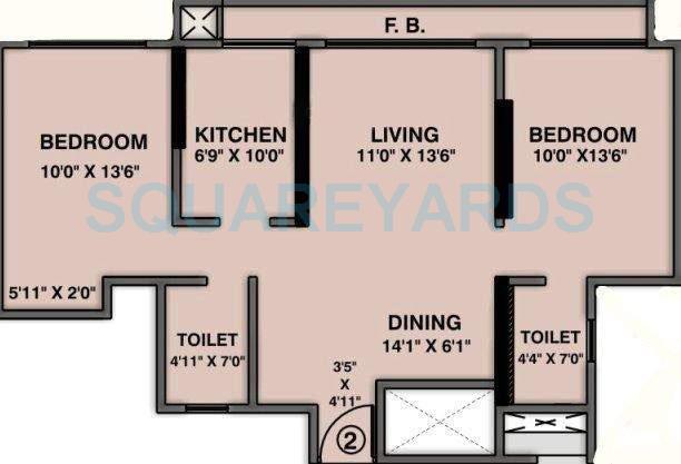 Other, hubtown-vedant 2 Bedroom 1450 Sq.Ft. Apartment In Sion East Mumbai 6829047