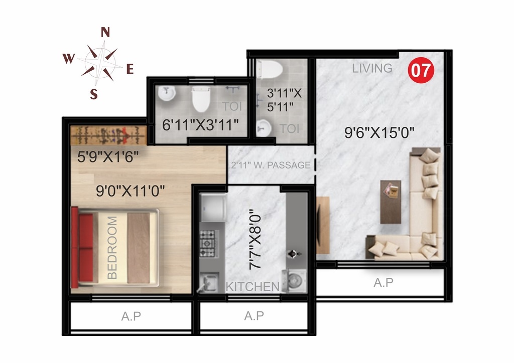 1 BHK 342 Sq. Ft. Apartment in Imperial Paramount