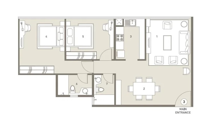 2 BHK 809 Sq. Ft. Apartment in Indiabulls Blu