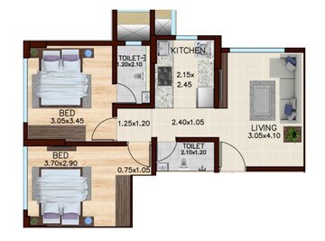  2 BHK Apartment at Infinity Elina, Malad East – for Sale