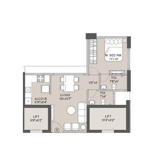 Other, integrated-ramicon 1 Bedroom 388 Sq.Ft. Apartment In Goregaon West Mumbai 9452376