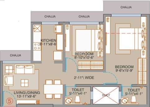 is the palazzo apartment 2bhk 604sqft 1