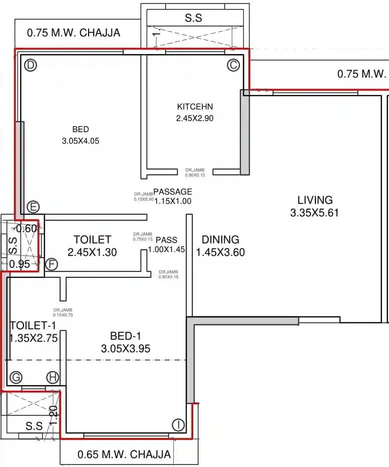 J S Vinayak Residency 2 BHK Layout