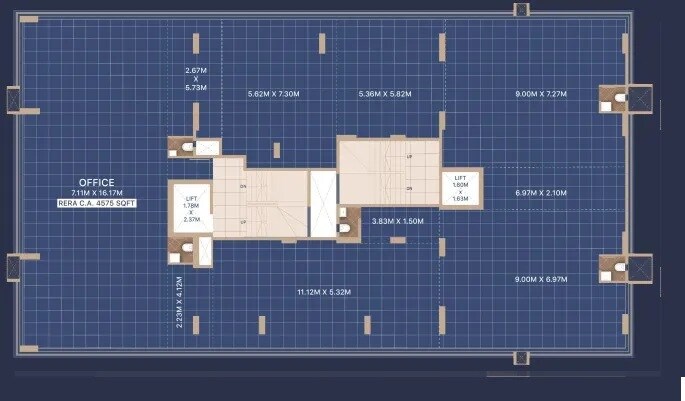 Floor plan of 4575 Sq. Ft. Office Space in Jasmina Omkar Prive, Mumbai