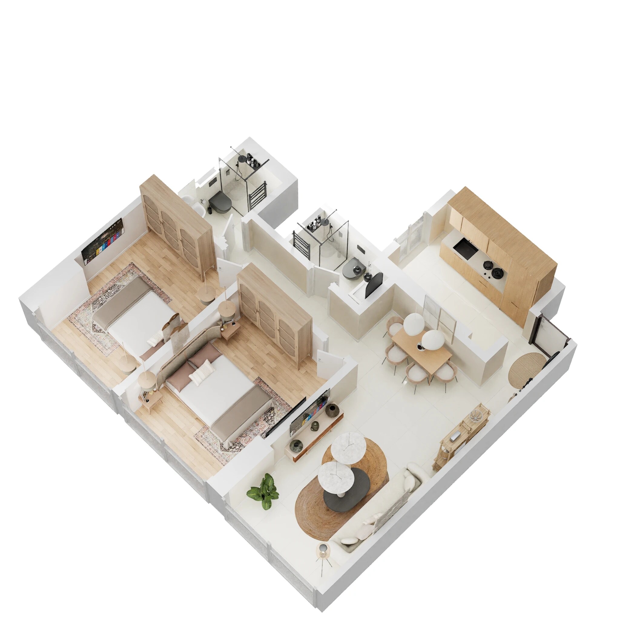 Floor plan of 2 BHK 710 Sq. Ft. Apartment in Jaydeep Mark, Mumbai