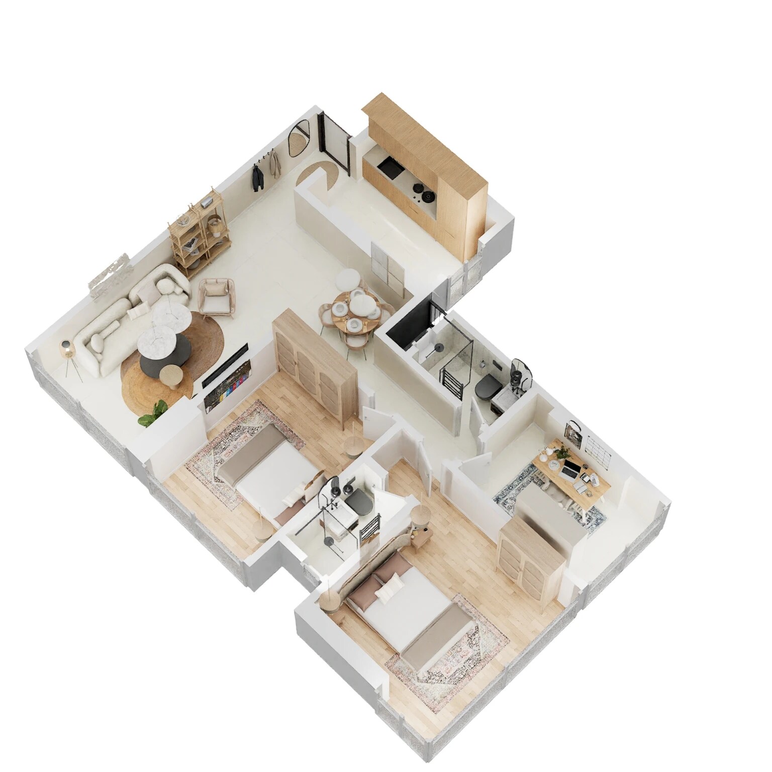 Floor plan of 2 BHK 825 Sq. Ft. Apartment in Jaydeep Mark, Mumbai