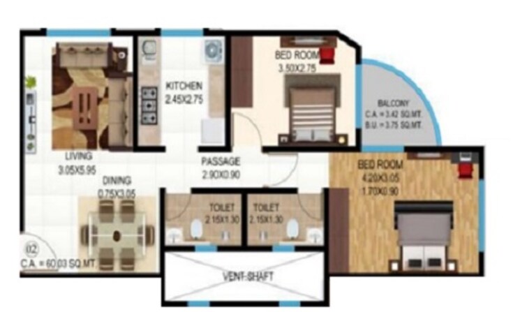 Other, dindoshi 2 Bedroom 712 Sq.Ft. Apartment In Dindoshi Mumbai 8873431