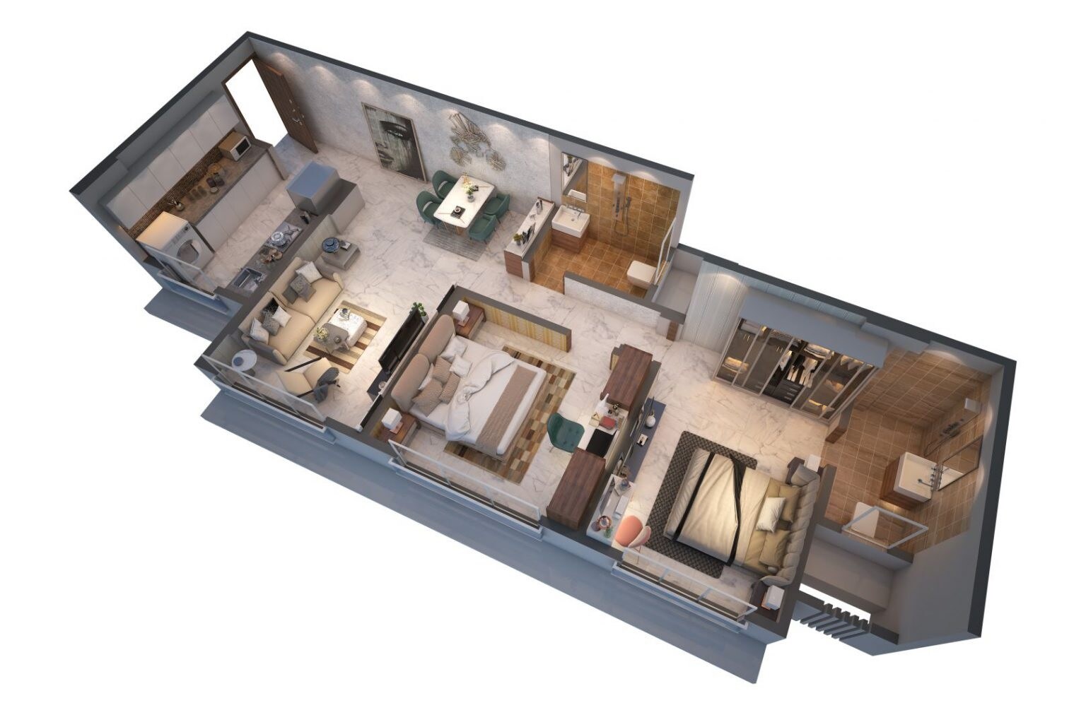 Floor plan of 2 BHK 731 Sq. Ft. Apartment in Jem Al Yamani Manzil, Mumbai