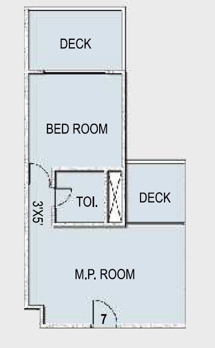 Floor plan of 1 BHK 338 Sq. Ft. Apartment in Joy Callista, Mumbai