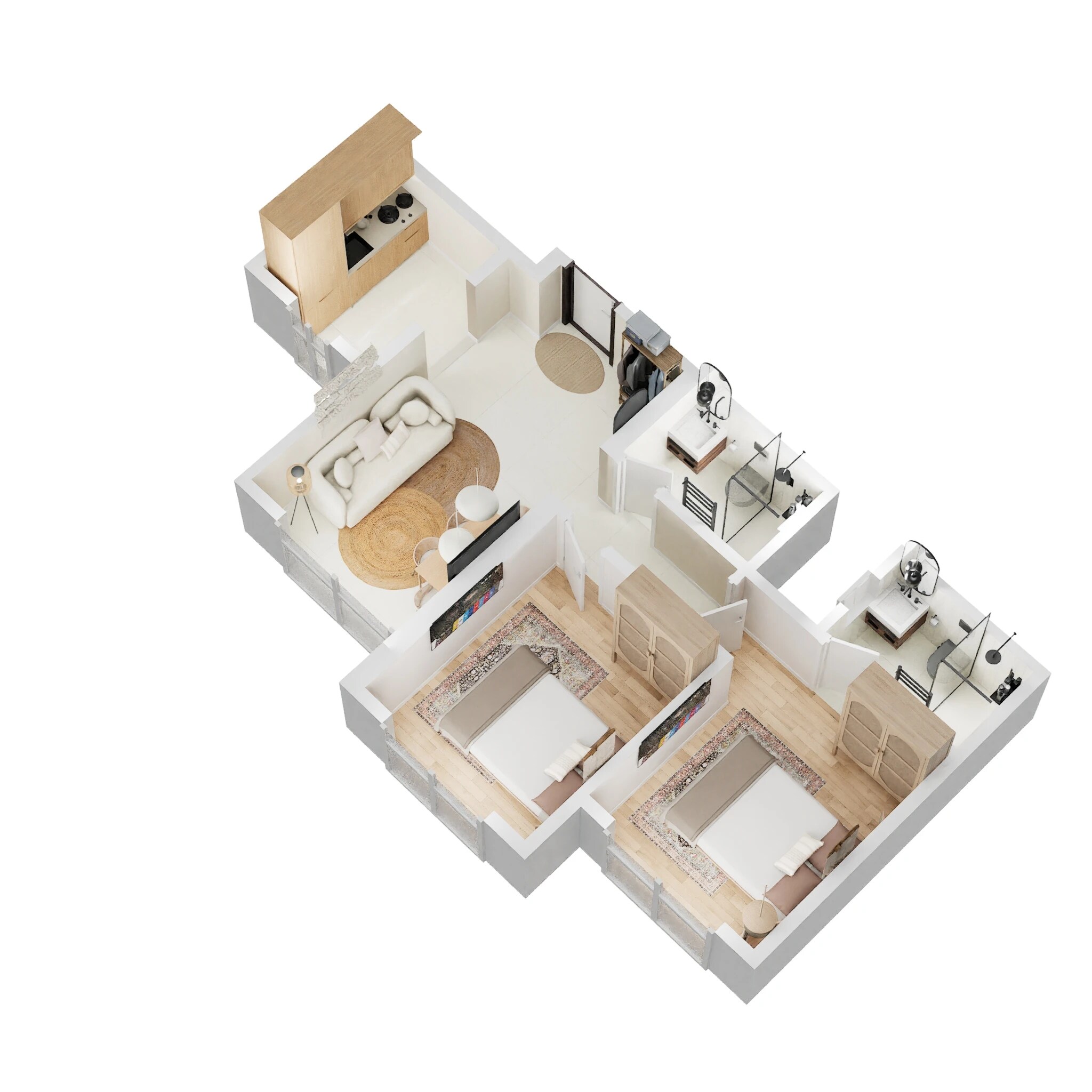 2 BHK 530 Sq. Ft. Apartment