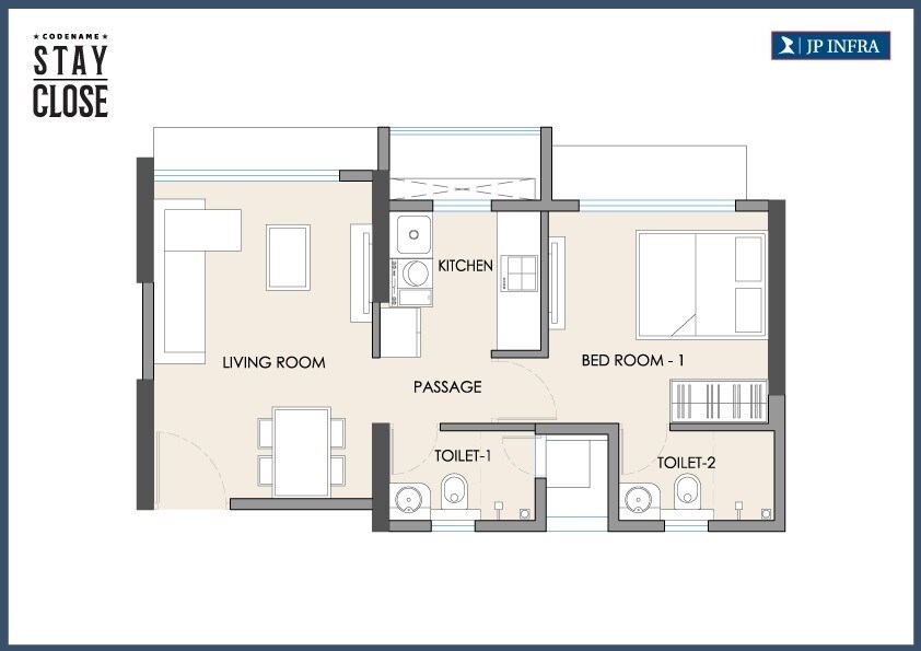 1 BHK 393 Sq. Ft. Apartment