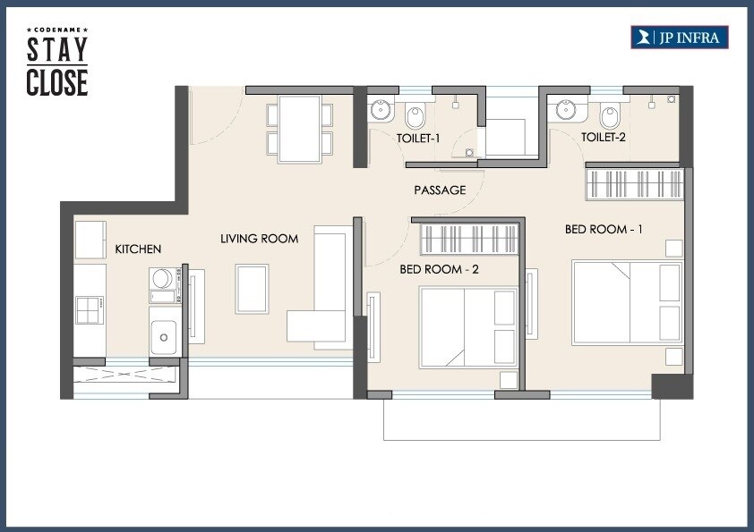 2 BHK 574 Sq. Ft. Apartment