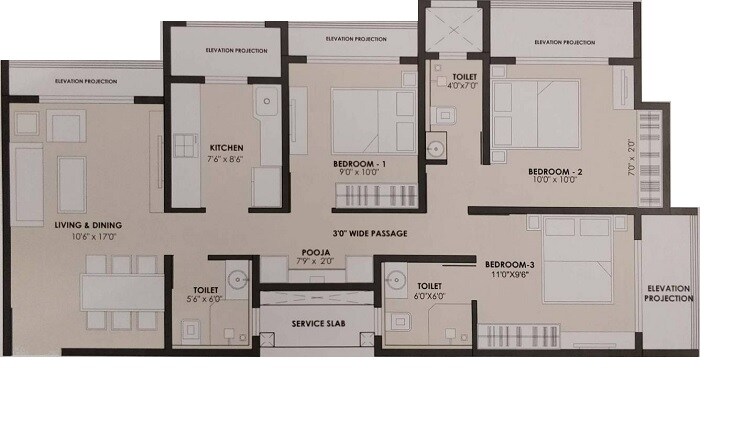 Other, jp-north-barcelona 3 Bedroom 1058 Sq.Ft. Apartment In Mira Road Thane 7843740